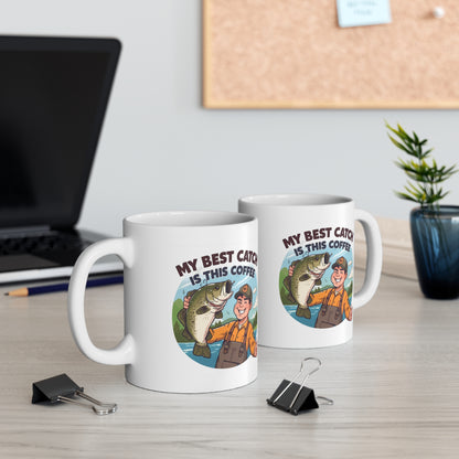Funny Mug for Fishermen & Anglers | "My Best Catch Is This Coffee"
