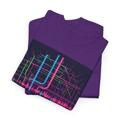 London: Mind the Bassline T-Shirt – Underground Map & Rave Wear – Purple