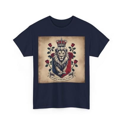 British By Blood, Loyal By Choice T-Shirt – Heritage Lion Crest