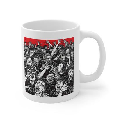 Freaky Horror Mug, Scary Coffee Cup for Halloween, Gory Gift for Spooky Season, Unique Ceramic Mug for Horror Lovers, Creepy Drinkware