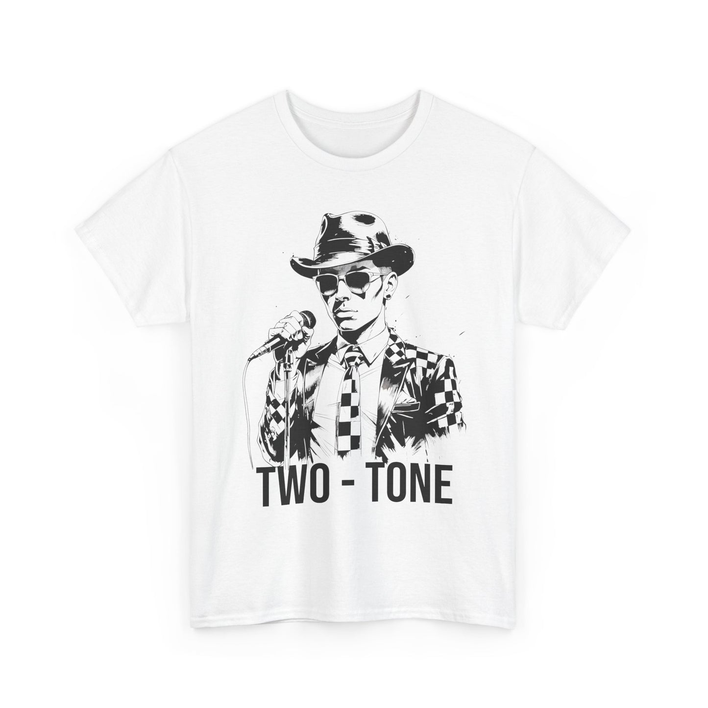 Two-Tone Ska T-Shirt – Checkerboard Singer Graphic – Unisex