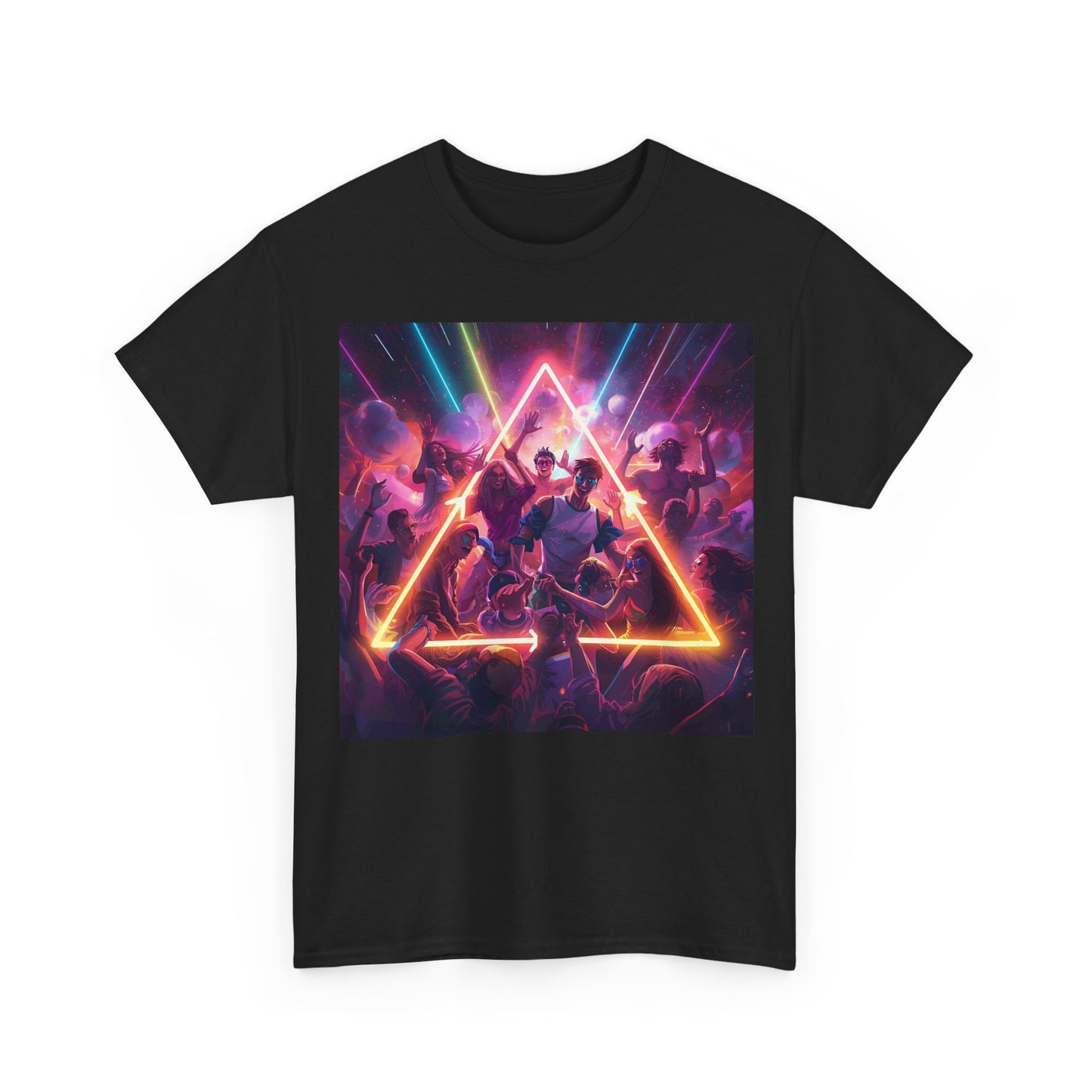 Neon Triangle Rave T-Shirt – Festival EDM Dance Party Tee (Gildan 5000)