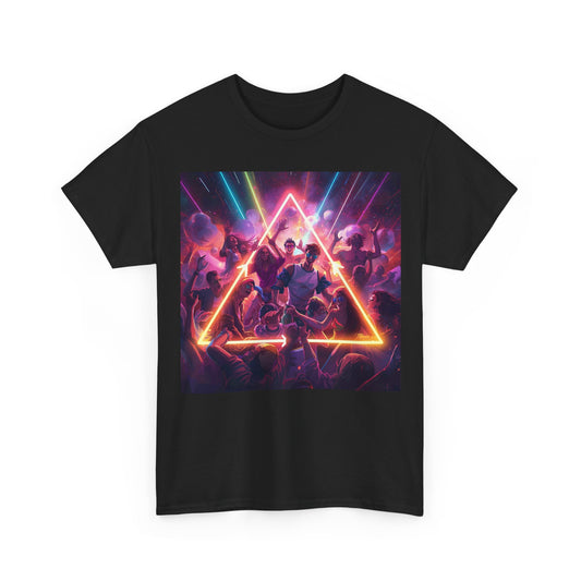 Neon Triangle Rave T-Shirt – Festival EDM Dance Party Tee (Gildan 5000)