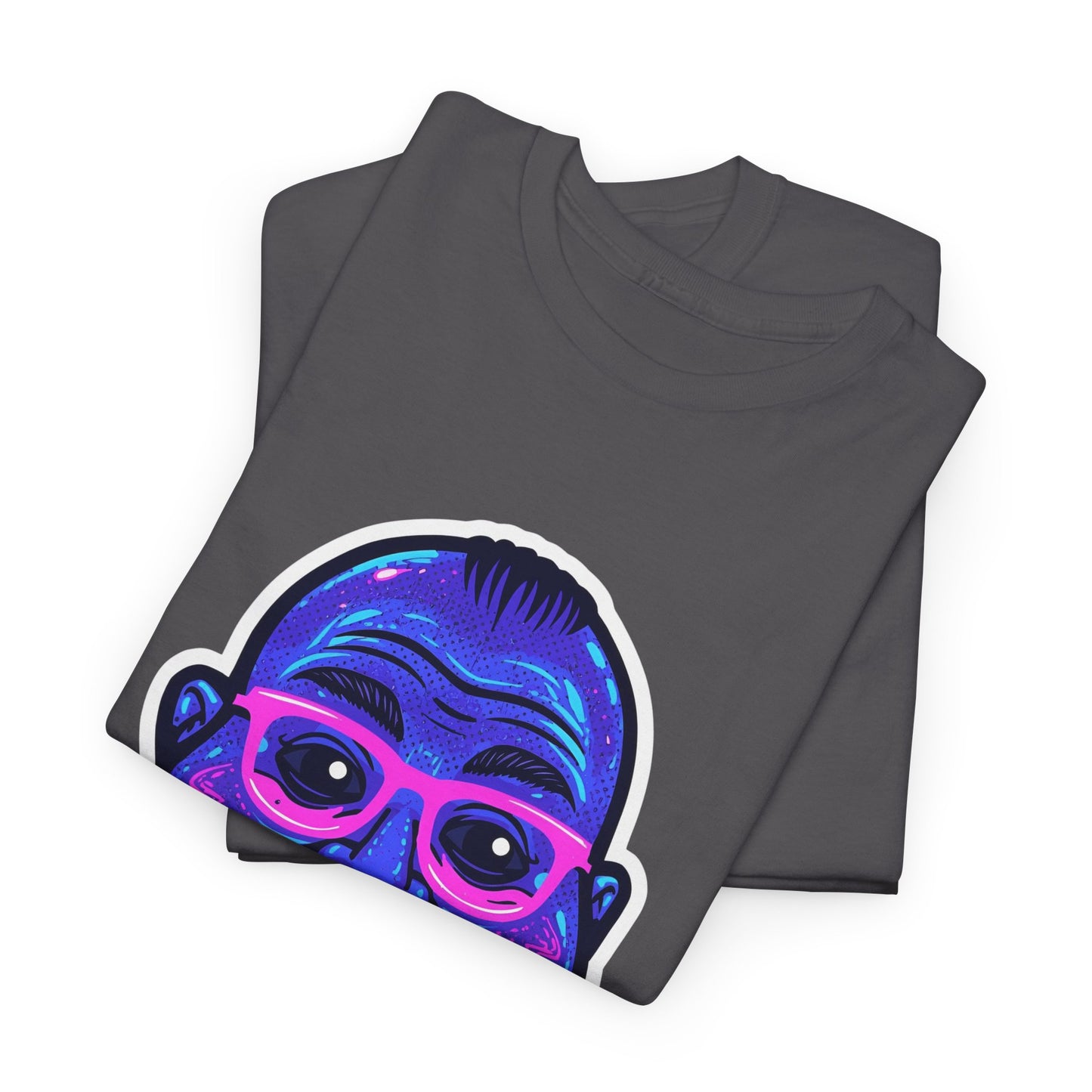 Neon Bearded Face Graphic T-Shirt – Gildan 5000 Heavyweight Cotton