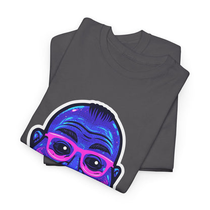Neon Bearded Face Graphic T-Shirt – Gildan 5000 Heavyweight Cotton