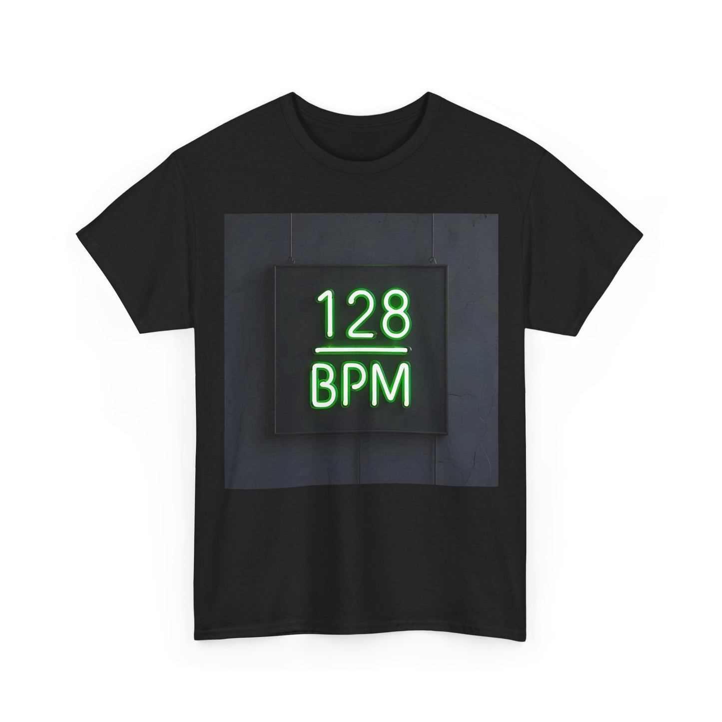 128 BPM T-Shirt – House & Techno Music Wear – Black