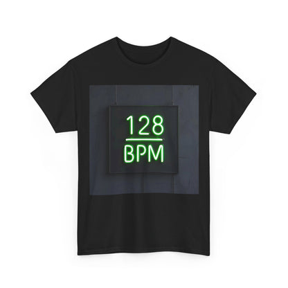 128 BPM T-Shirt – House & Techno Music Wear – Black