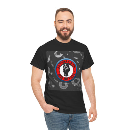 Northern Soul Pin T-Shirt – Keep The Faith & Vinyl Graphic – Unisex