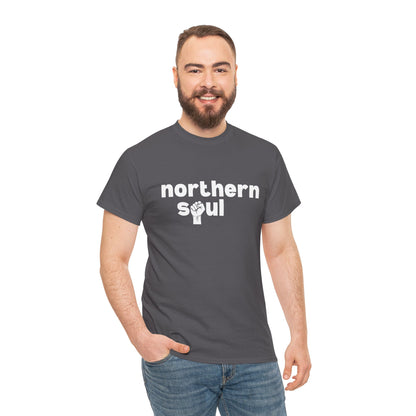 Northern Soul Fist T-Shirt – Typographic Subculture Wear – Charcoal