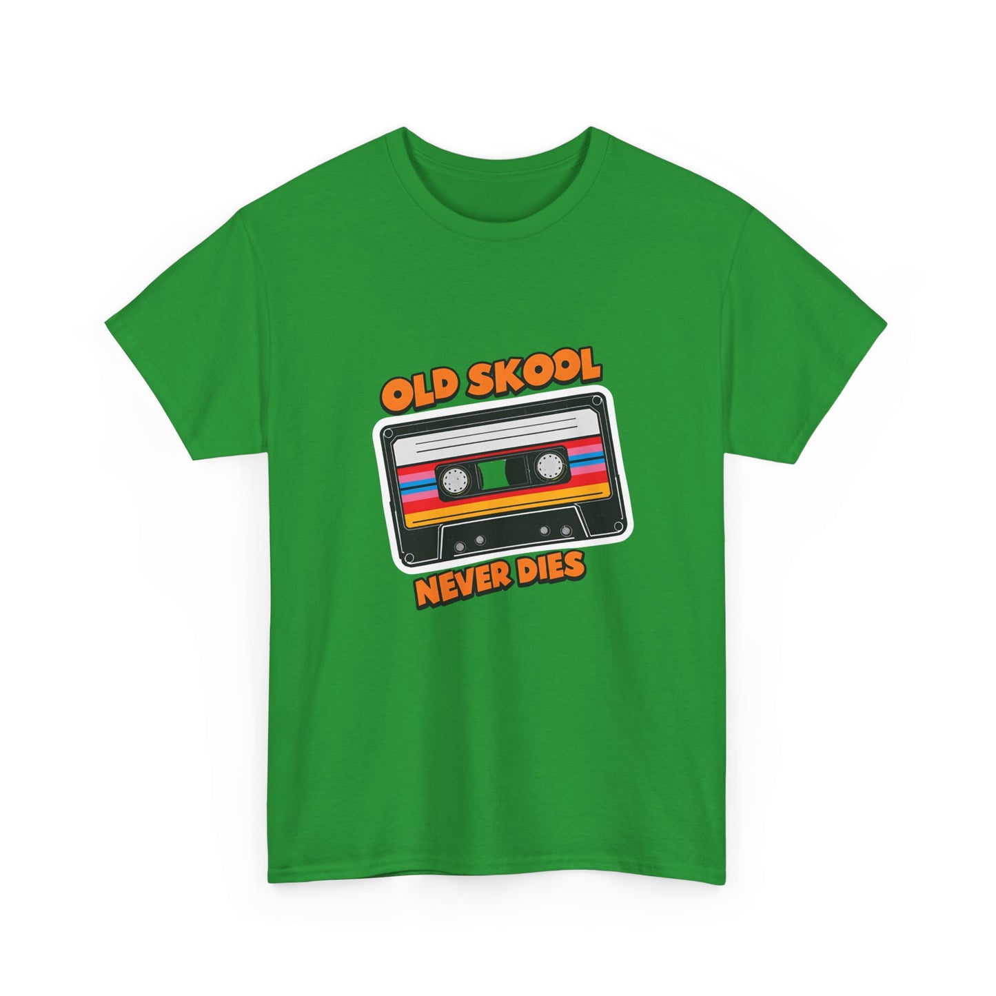 Old Skool Never Dies T-Shirt – Retro Cassette Tape Rave Tee (Gildan 5000)