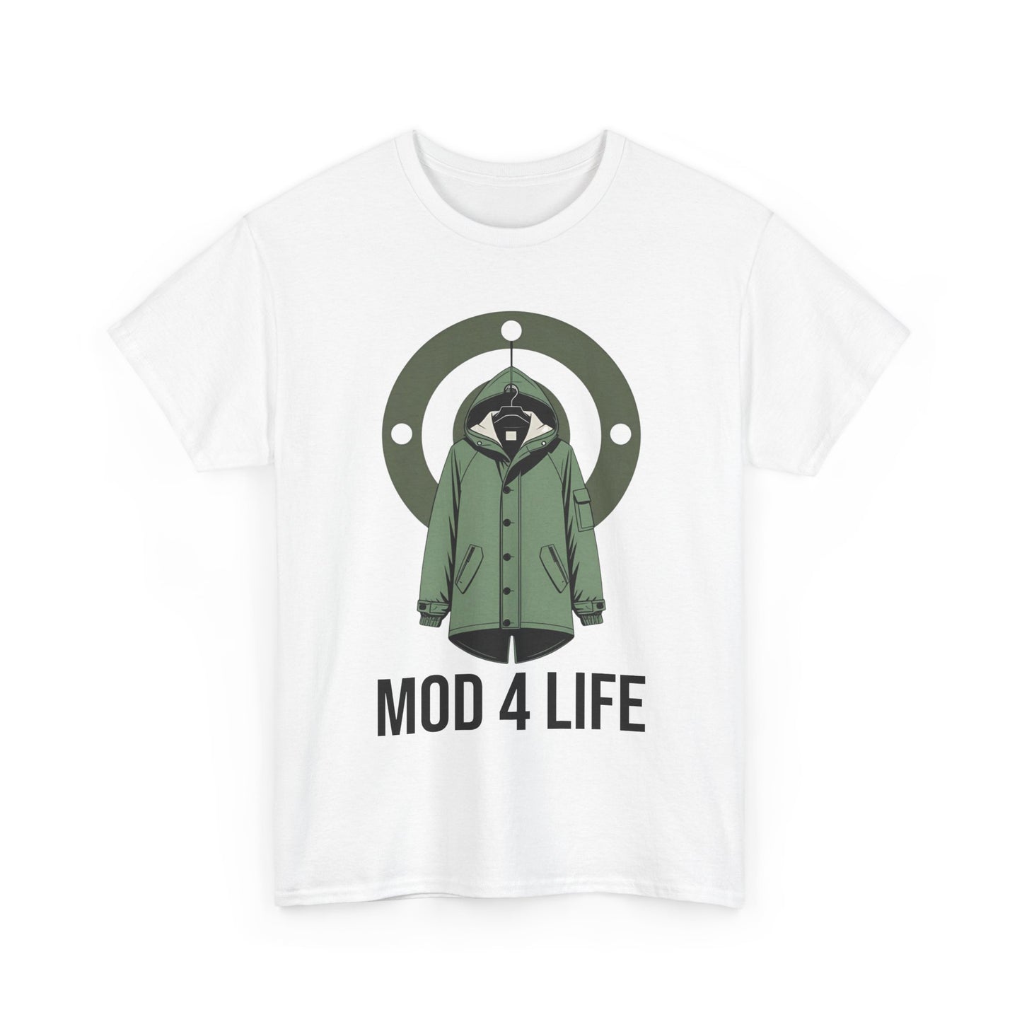 Mod 4 Life T-Shirt – Fishtail Parka & Bullseye Wear – White