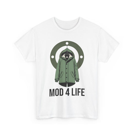 Mod 4 Life T-Shirt – Fishtail Parka & Bullseye Wear – White