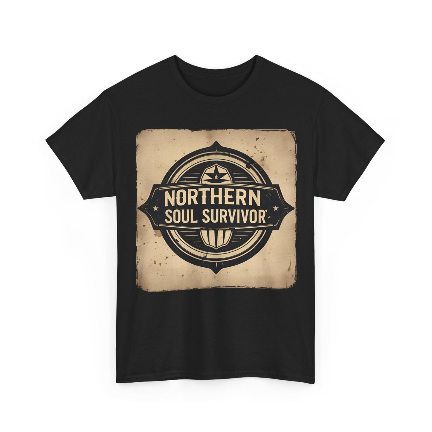Northern Soul Survivor T-Shirt – Vintage Emblem & Retro Wear – Black