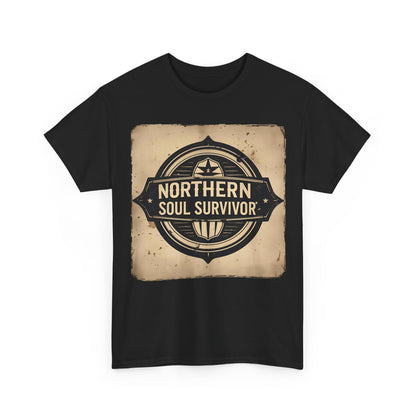 Northern Soul Survivor T-Shirt – Vintage Emblem & Retro Wear – Black