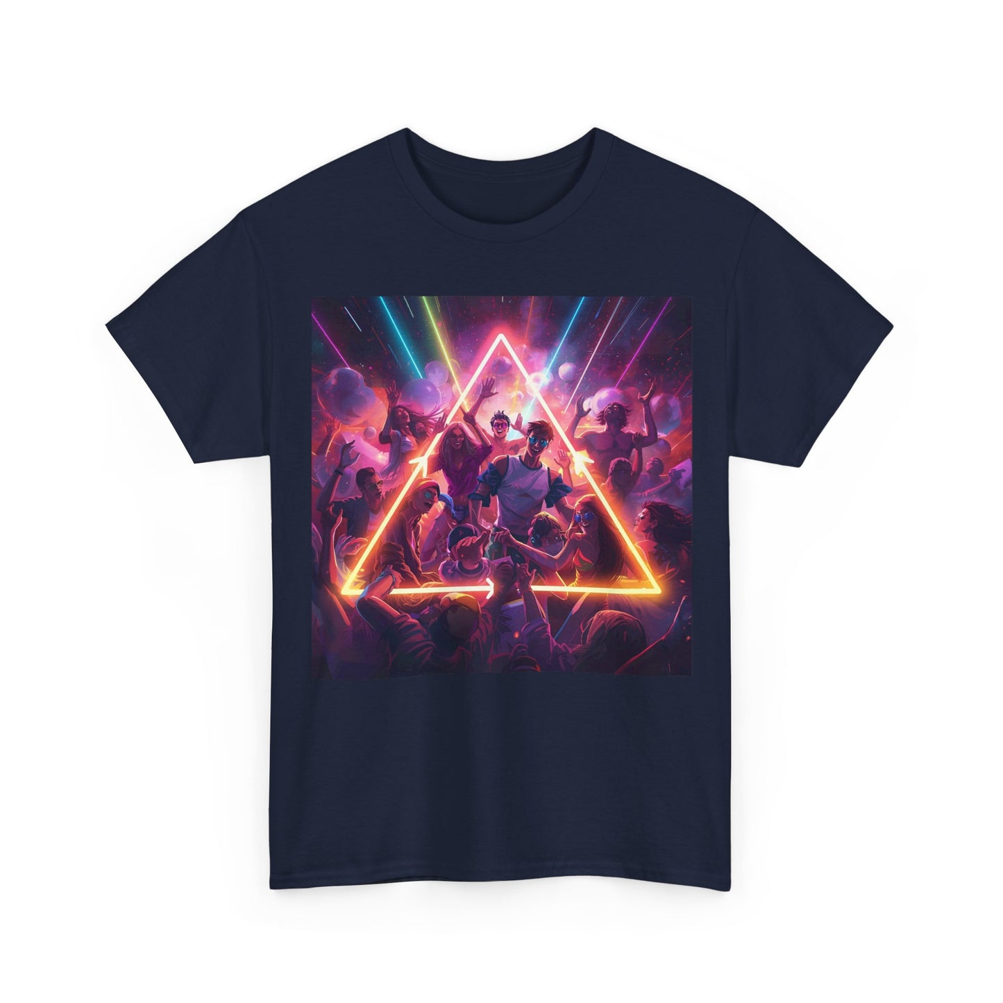 Neon Triangle Rave T-Shirt – Festival EDM Dance Party Tee (Gildan 5000)