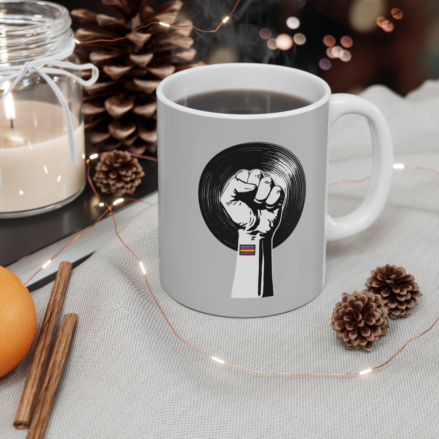 Empowered Fist Mug - Motivational Coffee Cup for Activists, Gifts for Change-Makers, Home Office Décor, Inspirational Drinkware