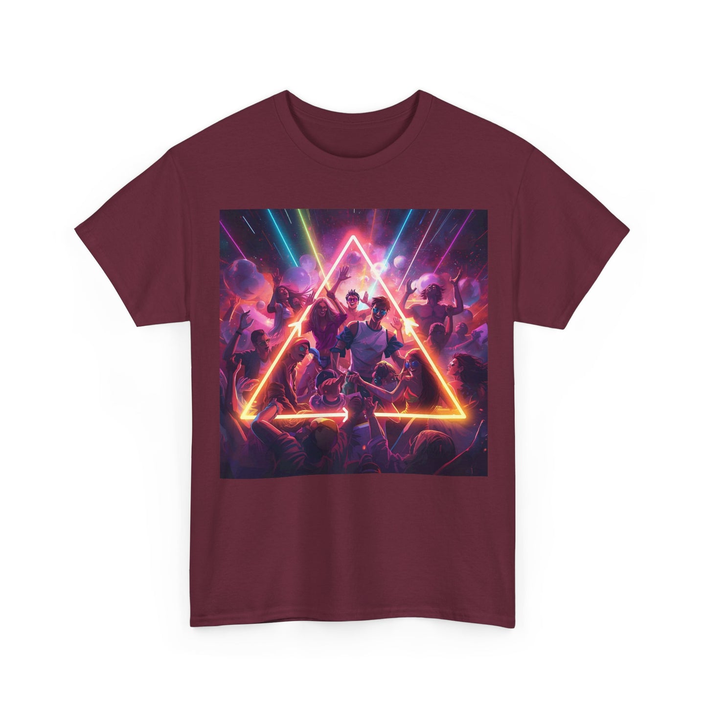 Neon Triangle Rave T-Shirt – Festival EDM Dance Party Tee (Gildan 5000)