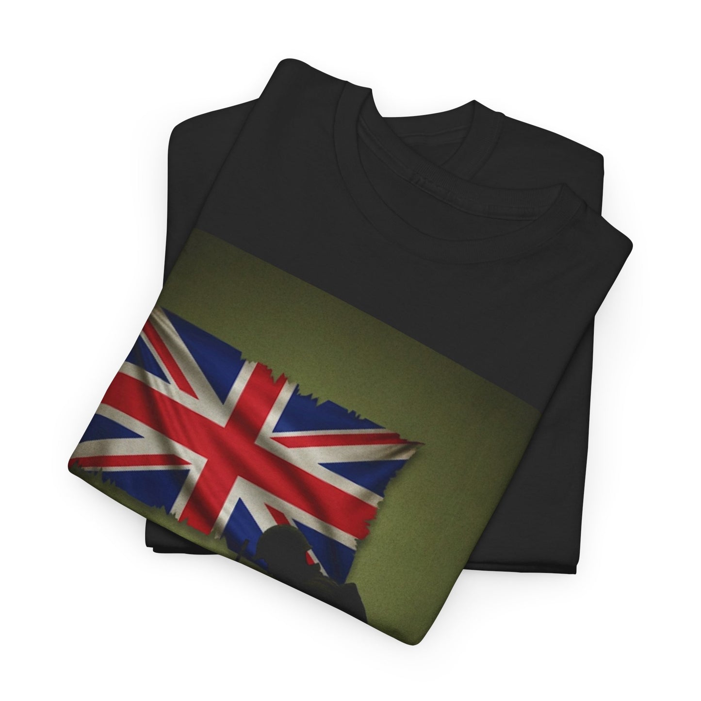 Veteran T-Shirt – Kneeling Soldier & Union Jack – Black