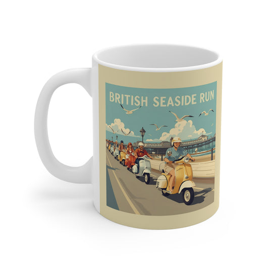 Vintage British Seaside Mug - Perfect for Coffee Lovers, Gifts, Home Decor, Road Trip Memories, Coastal Vibes
