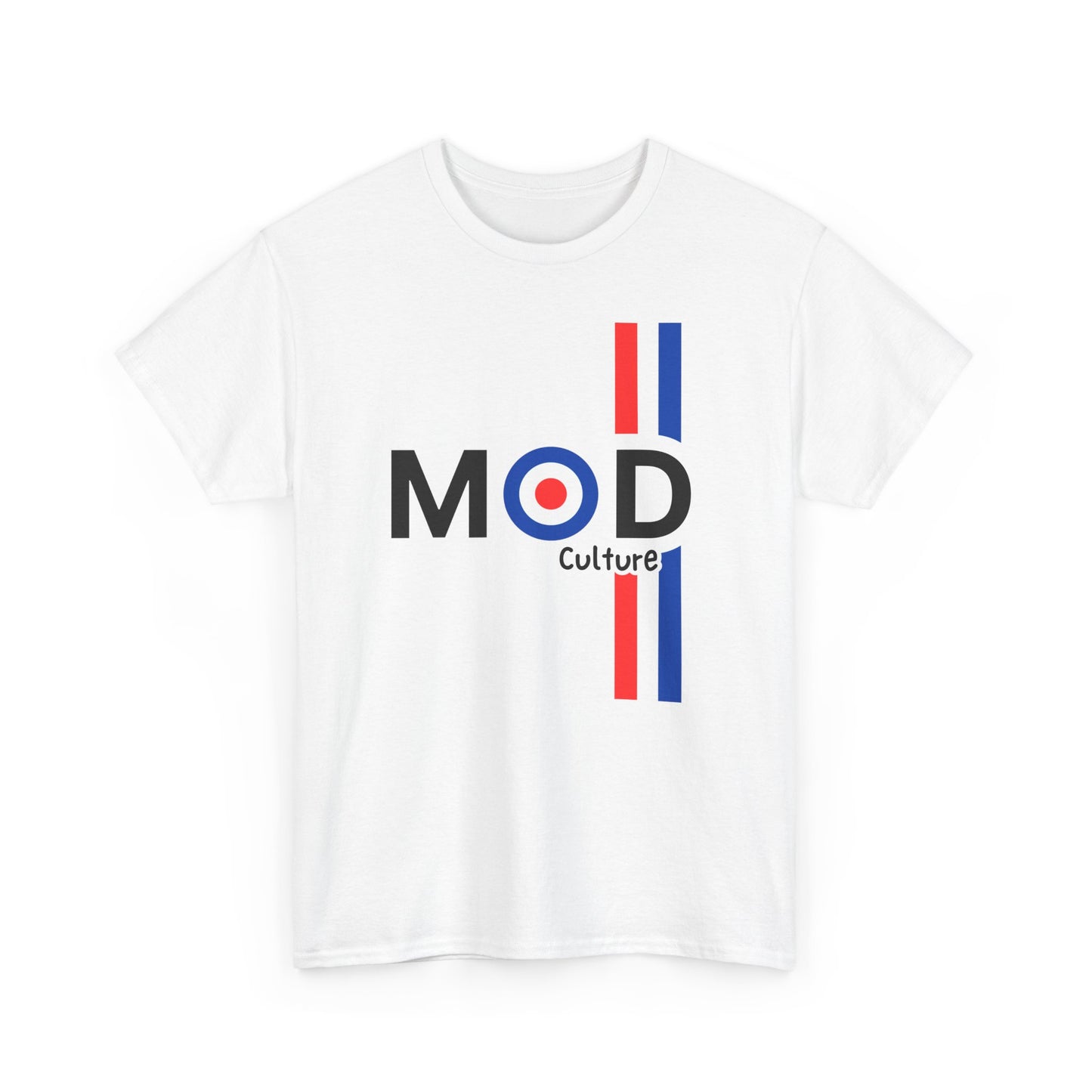 Mod Culture T-Shirt – Minimalist Bullseye & Stripes Wear – White