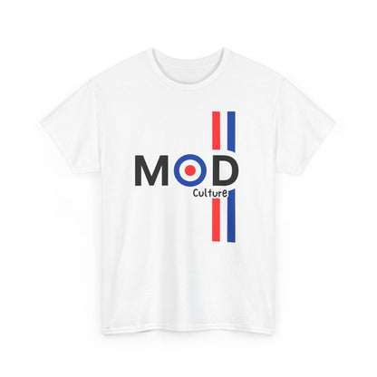 Mod Culture T-Shirt – Minimalist Bullseye & Stripes Wear – White