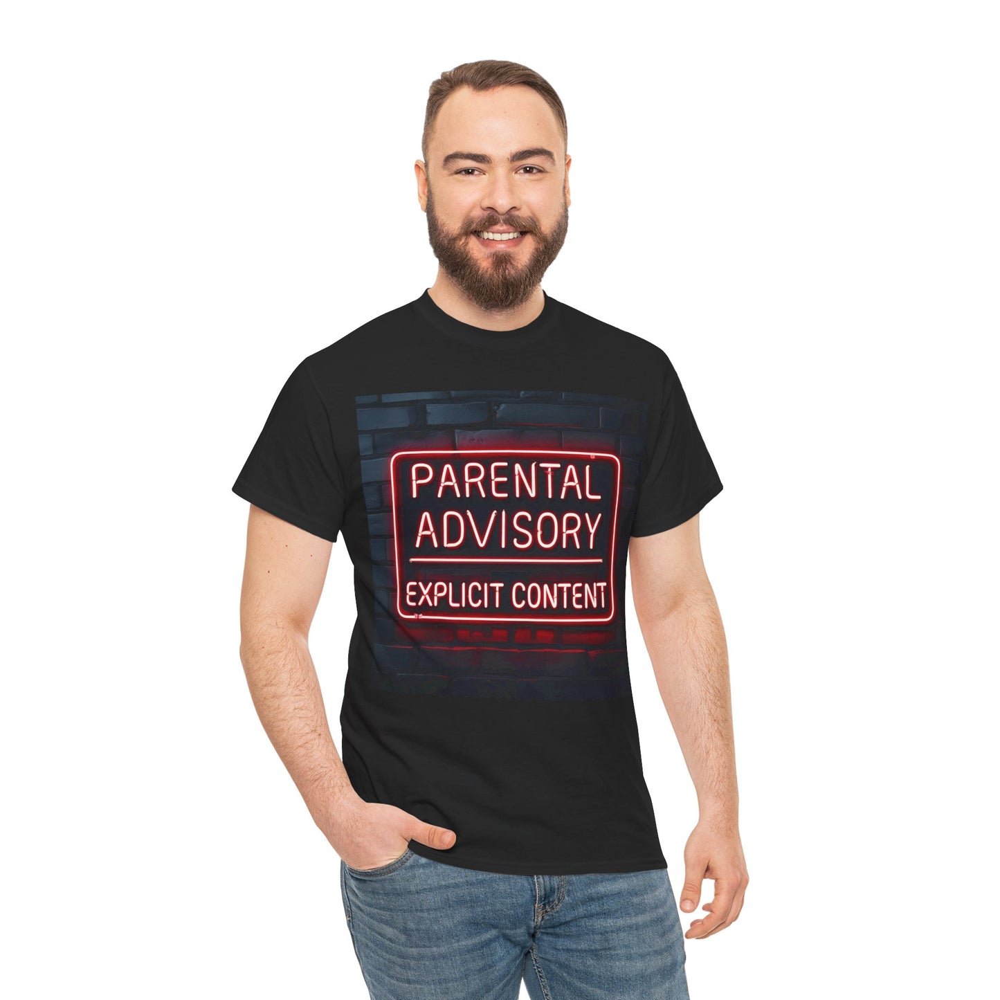 Parental Advisory Heavy Cotton Tee - Edgy Statement Shirt