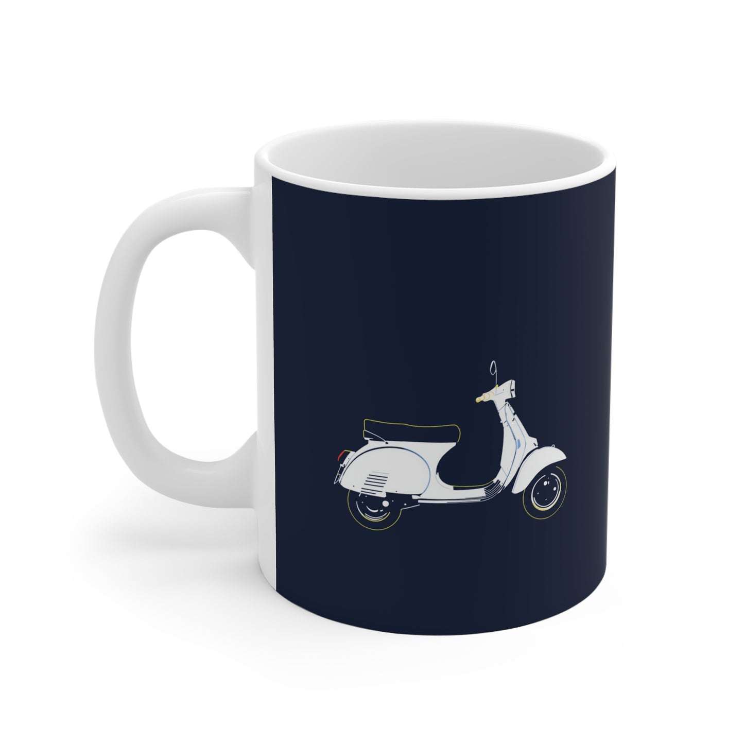Retro Scooter Mug, Coffee Cup for Scooter Lovers, Unique Gifts for Him/Her, Vintage Bike Lover's Present, Classic Vespa Design