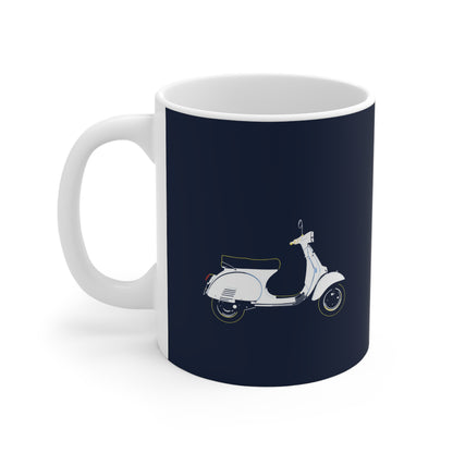 Retro Scooter Mug, Coffee Cup for Scooter Lovers, Unique Gifts for Him/Her, Vintage Bike Lover's Present, Classic Vespa Design