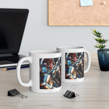 Vibrant Motorcycle Art Mug, Unique Bike Design, Perfect Gift for Bikers, Collectors, & Motorbike Enthusiasts, Coffee & Tea Lover's Mug