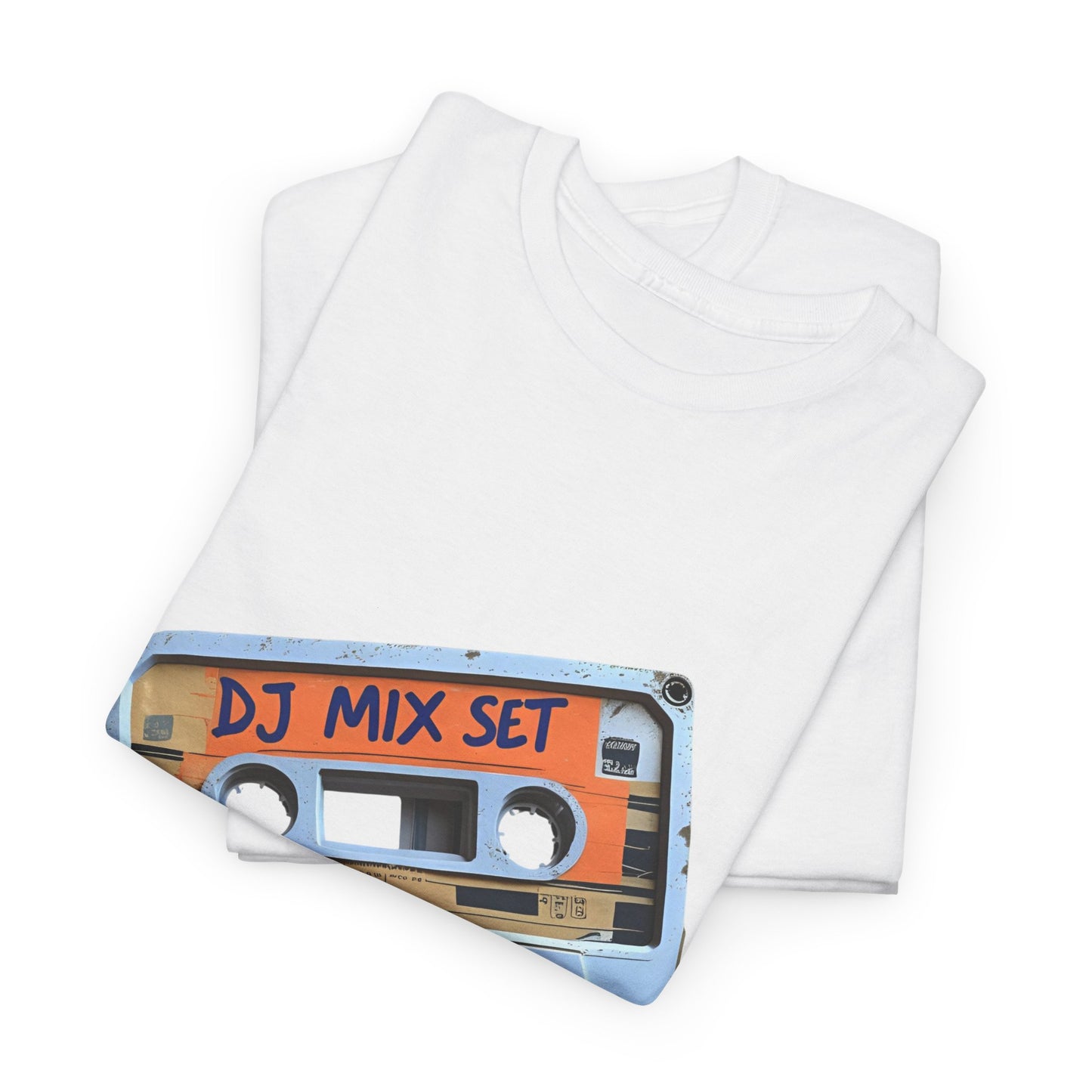 DJ Mix Set Cassette T-Shirt – Retro Music Wear – White