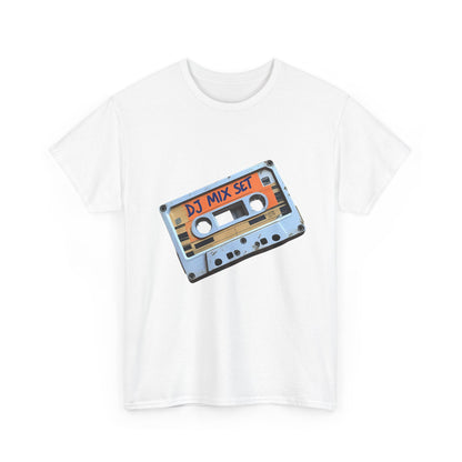 DJ Mix Set Cassette T-Shirt – Retro Music Wear – White