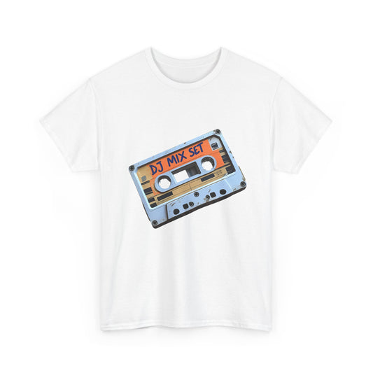 DJ Mix Set Cassette T-Shirt – Retro Music Wear – White