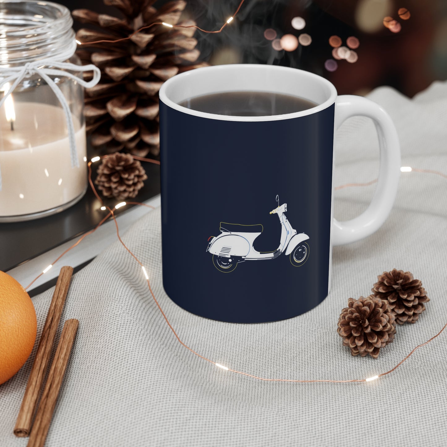 Retro Scooter Mug, Coffee Cup for Scooter Lovers, Unique Gifts for Him/Her, Vintage Bike Lover's Present, Classic Vespa Design