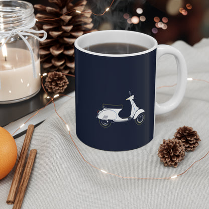 Retro Scooter Mug, Coffee Cup for Scooter Lovers, Unique Gifts for Him/Her, Vintage Bike Lover's Present, Classic Vespa Design