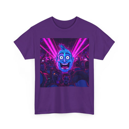 Neon Rave Cartoon Face T-Shirt – EDM Party Vibes Tee (Gildan 5000)