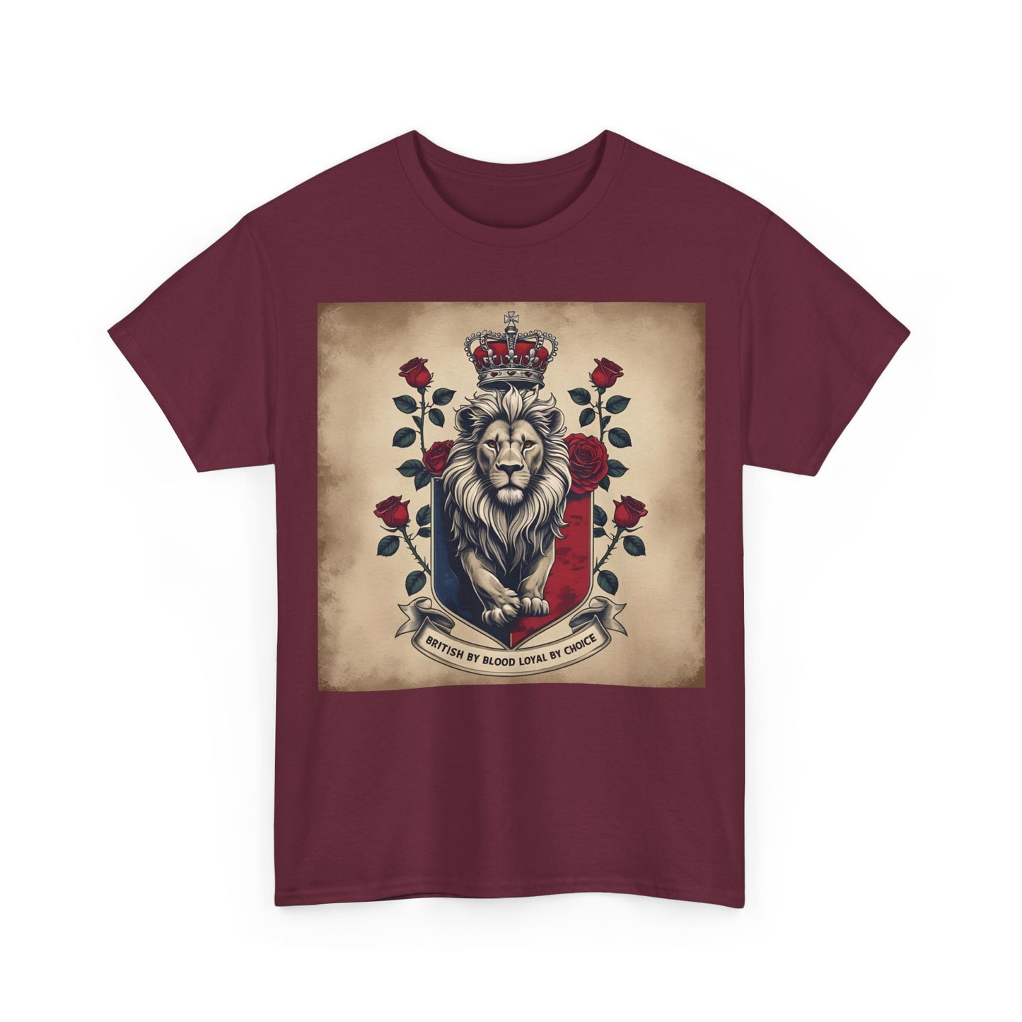 British By Blood, Loyal By Choice T-Shirt – Heritage Lion Crest