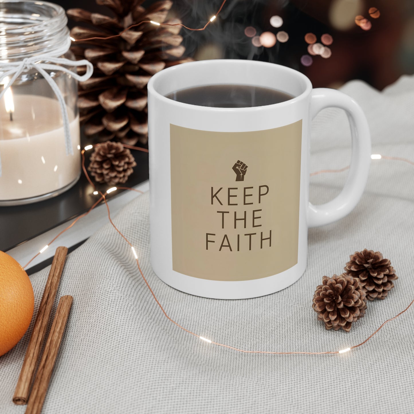 Inspirational Coffee Mug with 'Keep the Faith' | Motivational Gift for Friends, Home Decor, Birthday Gift, Office Mug, Affirmation