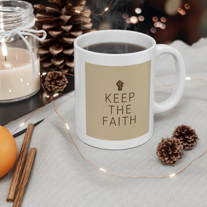 Inspirational Coffee Mug with 'Keep the Faith' | Motivational Gift for Friends, Home Decor, Birthday Gift, Office Mug, Affirmation