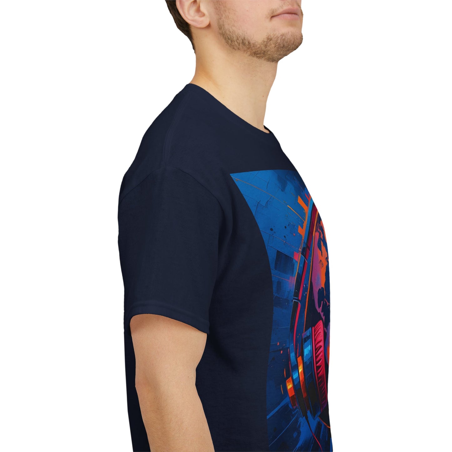 Global Beat T-Shirt – World & Headphones Graphic – Navy