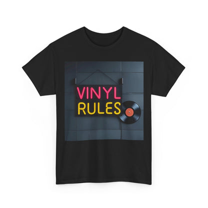Vinyl Rules T-Shirt – Record Collector & Neon Wear – Black