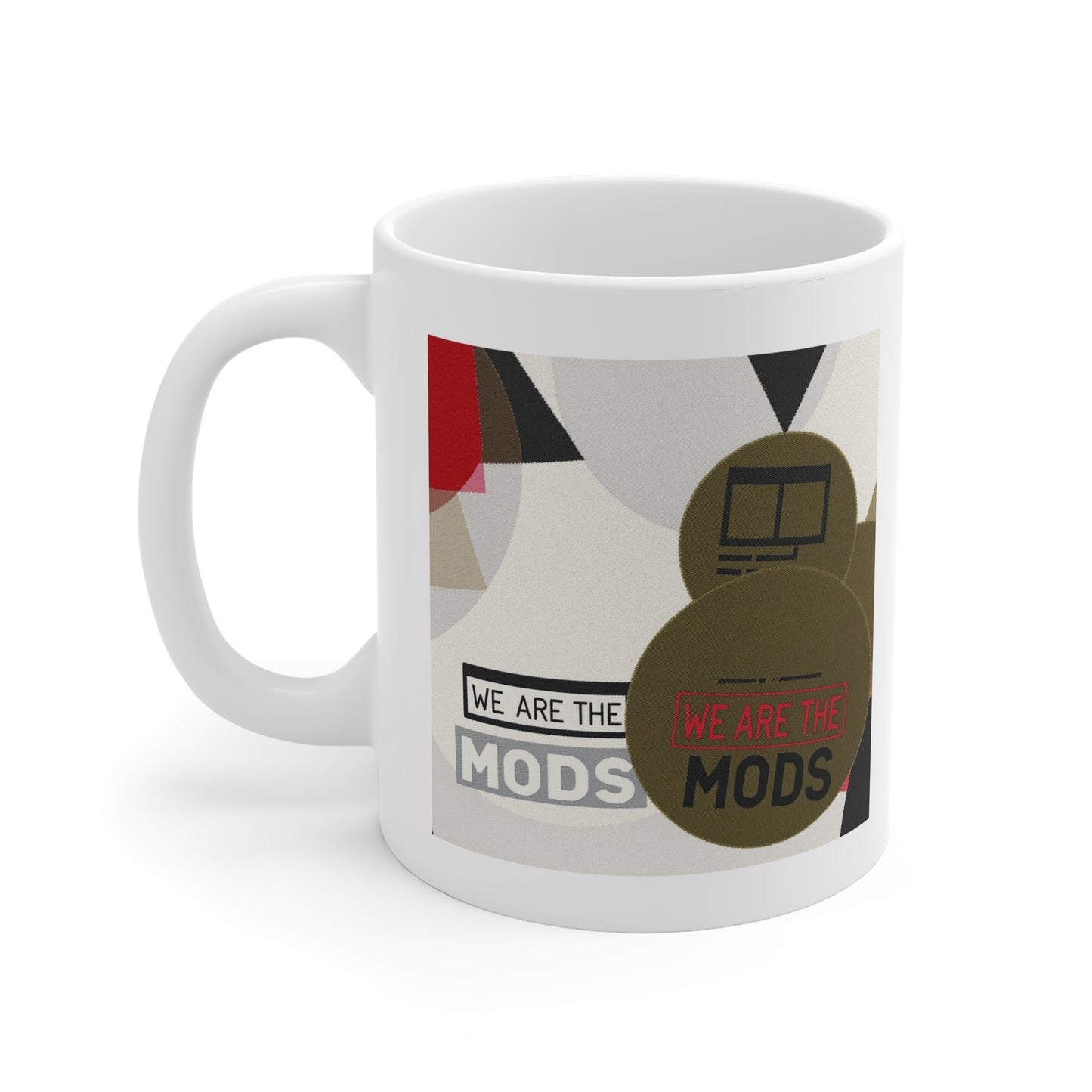 Mod-Inspired 11oz White Mug | Unique Gift for Music Lovers, Retro Coffee Cup, Fun Home Decor, Office Mug, Holiday Present