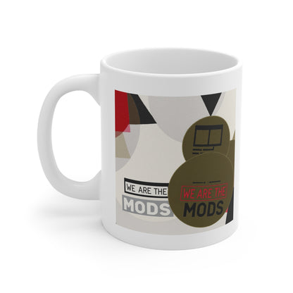 Mod-Inspired 11oz White Mug | Unique Gift for Music Lovers, Retro Coffee Cup, Fun Home Decor, Office Mug, Holiday Present
