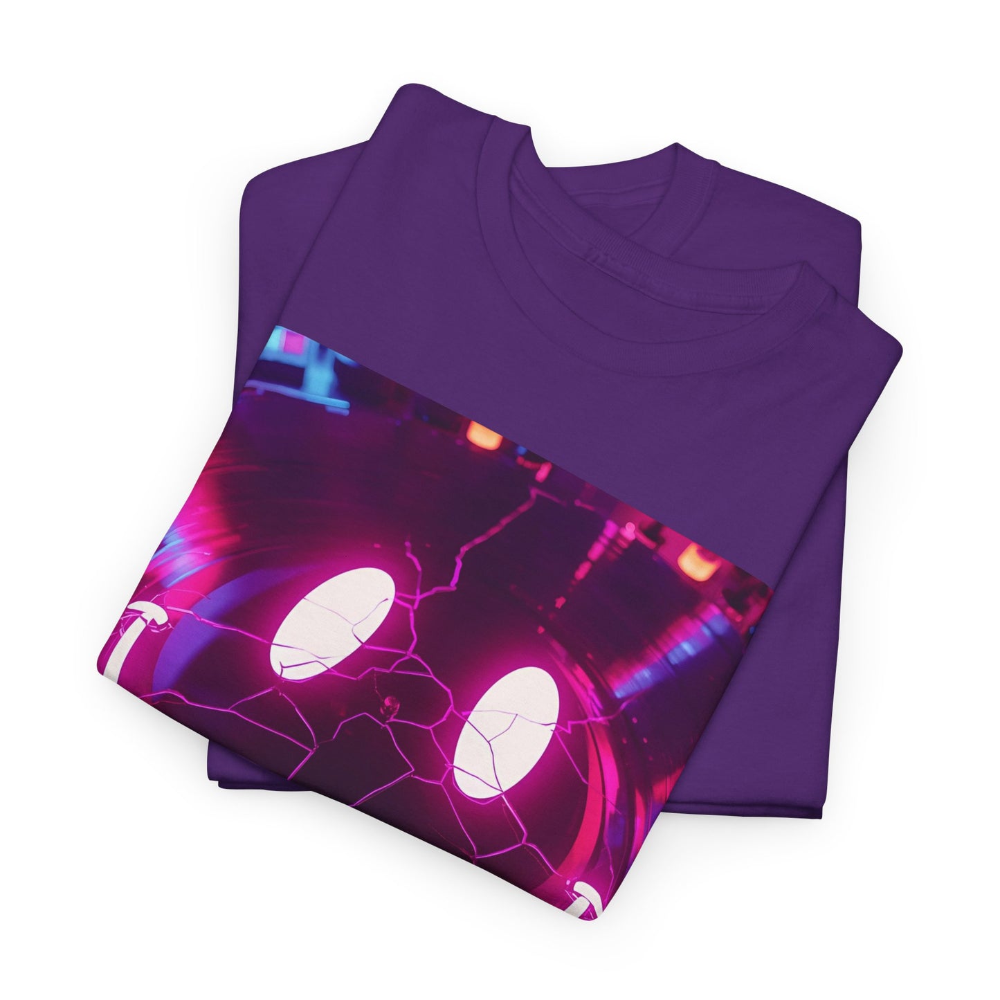 Neon Smiley Rave T-Shirt – Cracked Vinyl Acid House Tee (Gildan 5000)