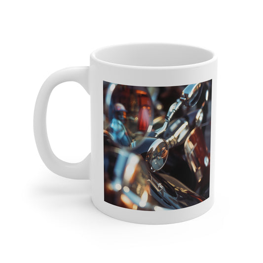 Vibrant Motorcycle Art Mug, Unique Bike Design, Perfect Gift for Bikers, Collectors, & Motorbike Enthusiasts, Coffee & Tea Lover's Mug