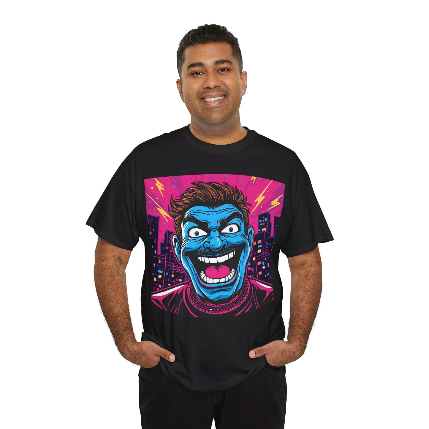 Electric Raver Neon T-Shirt – Comic Style EDM Graphic on Gildan 5000
