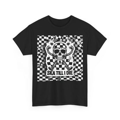 Ska Till I Die T-Shirt – Skull & Checkered Graphic – Unisex
