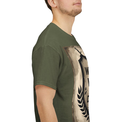 What We Value We Defend T-Shirt – Vintage Emblem & Patriotic Wear – Unisex