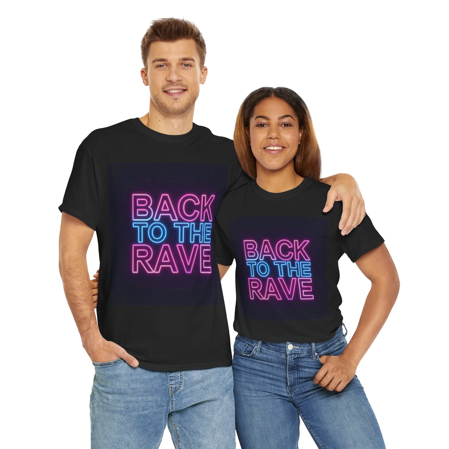 Back to the Rave Neon Graphic T-Shirt – Gildan 5000 Heavyweight Cotton