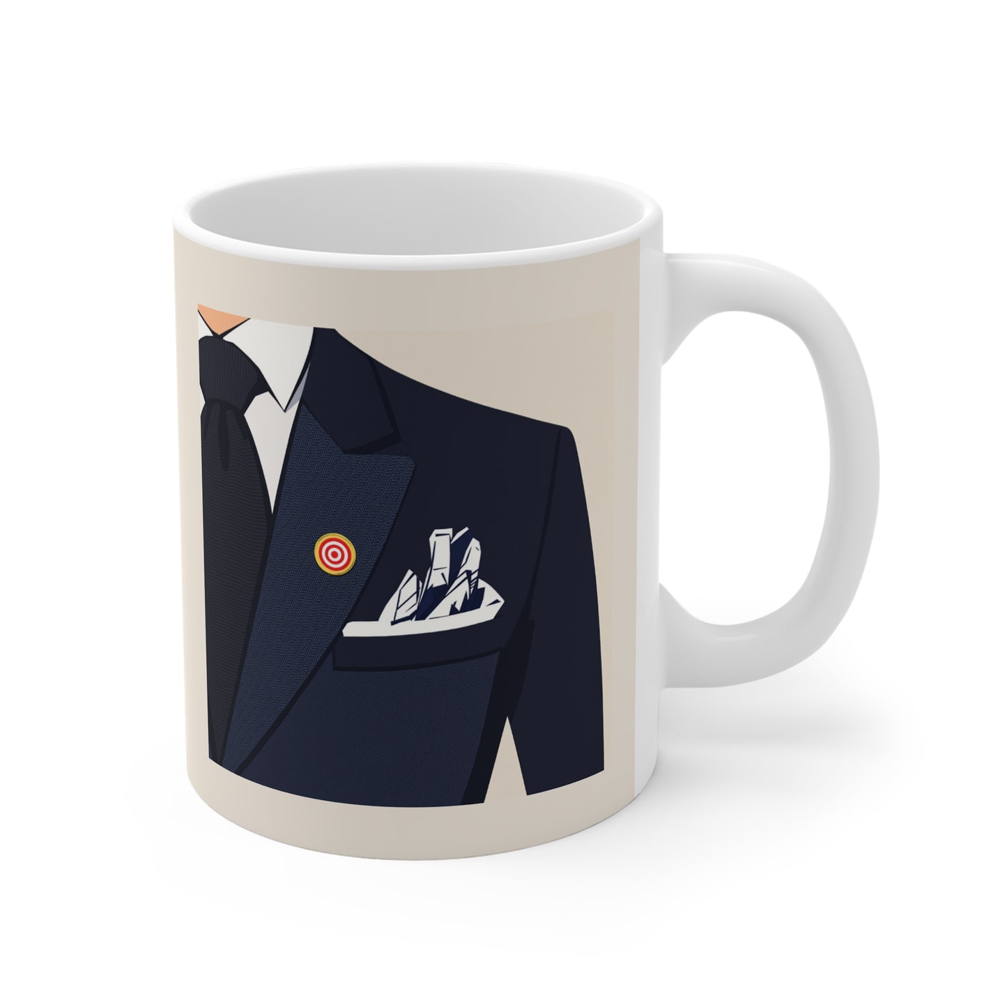 Stylish Business Mug, Professional Coffee Cup, Office Mug Gift, Elegant Mug for Him, Suit Design Tea Mug