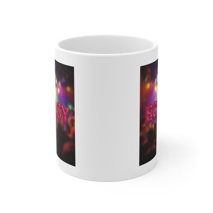 Ecstasy Party Mug | Fun Coffee Cup for Music Lovers, Festival Gift, Colorful Drinkware, Unique Student Present, Party Favor